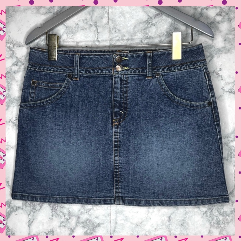 Jordache 80s Lo Rise Denim Mini Skirt Juniors 11/12